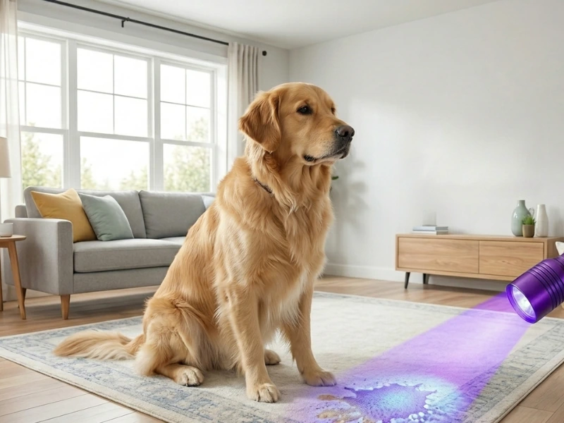 Detection of stains and spots using UV lights